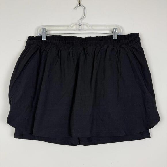 NWT Athleta Trekkie North Mid Rise Black Skort Skirt Shorts Women’s Size 16 $79 - Picture 2 of 10